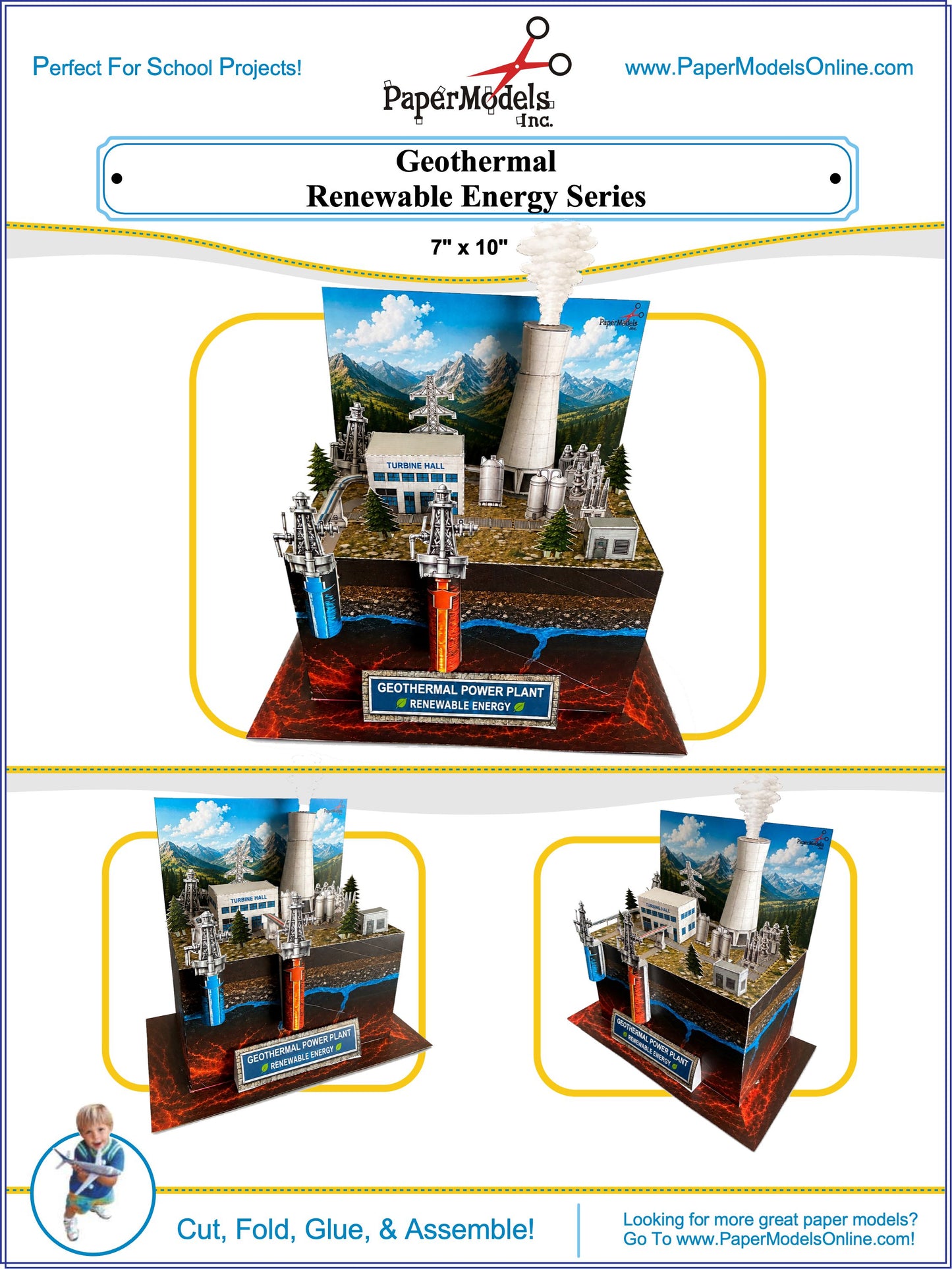 Geothermal Renewable Energy Paper Model Kit - Series