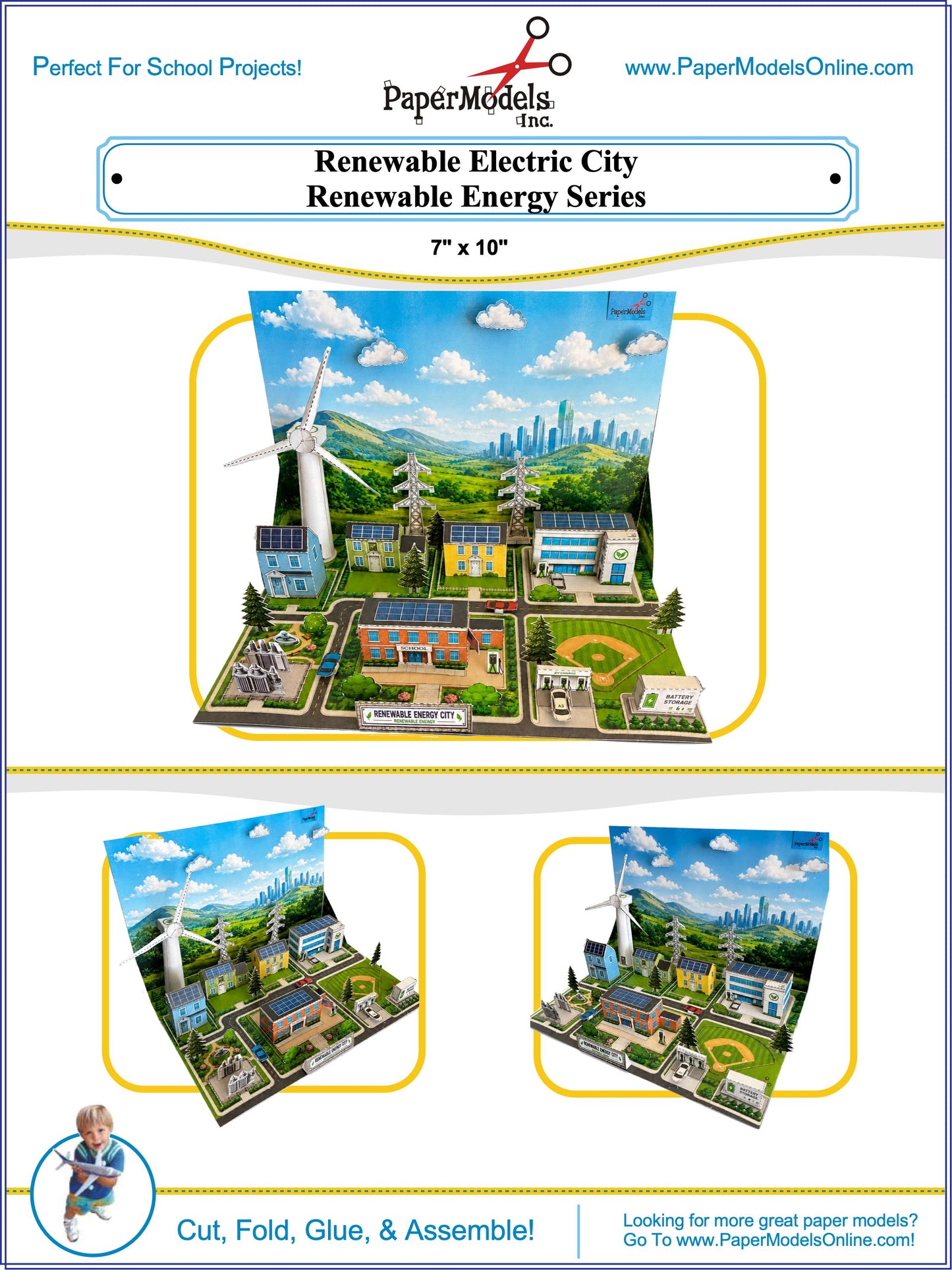 Renewable Energy City Paper Model Kit - Series
