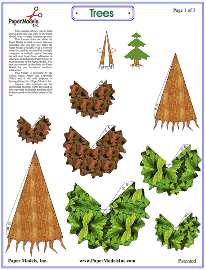 California Mission Diorama Trees - Free