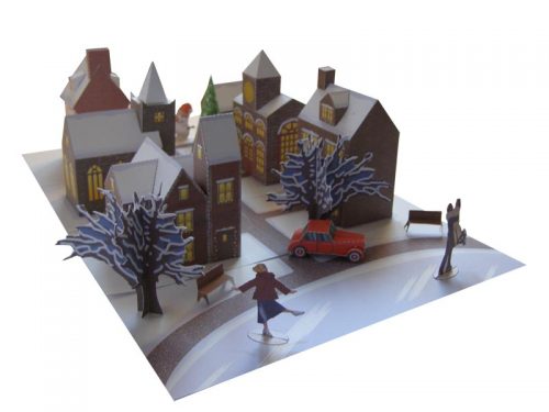 Holiday Christmas Village - Paper Model Project Kit