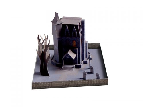 Halloween Haunted House - Paper Model Project Kit