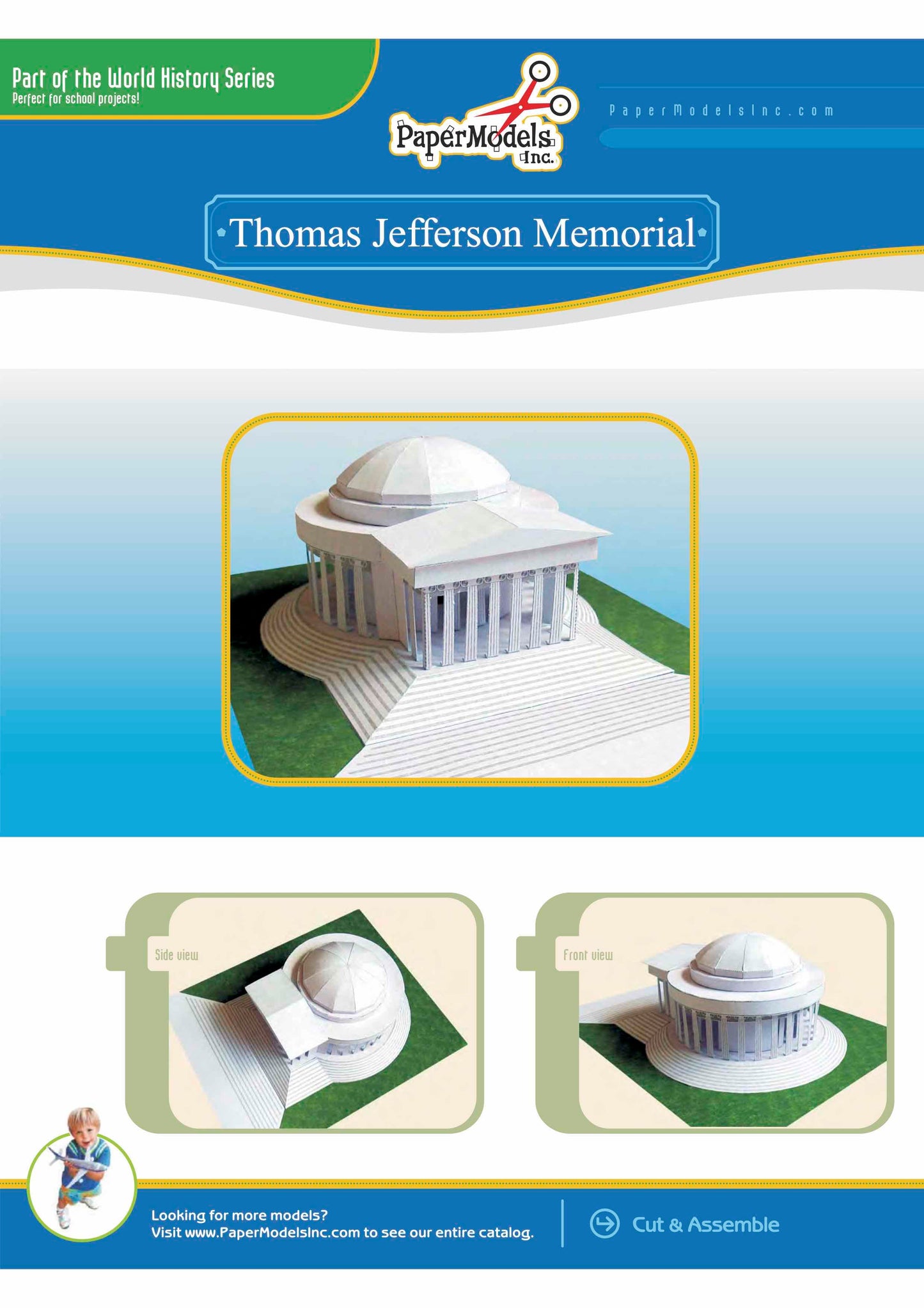 Jefferson Memorial, Washington - Paper Model Project Kit