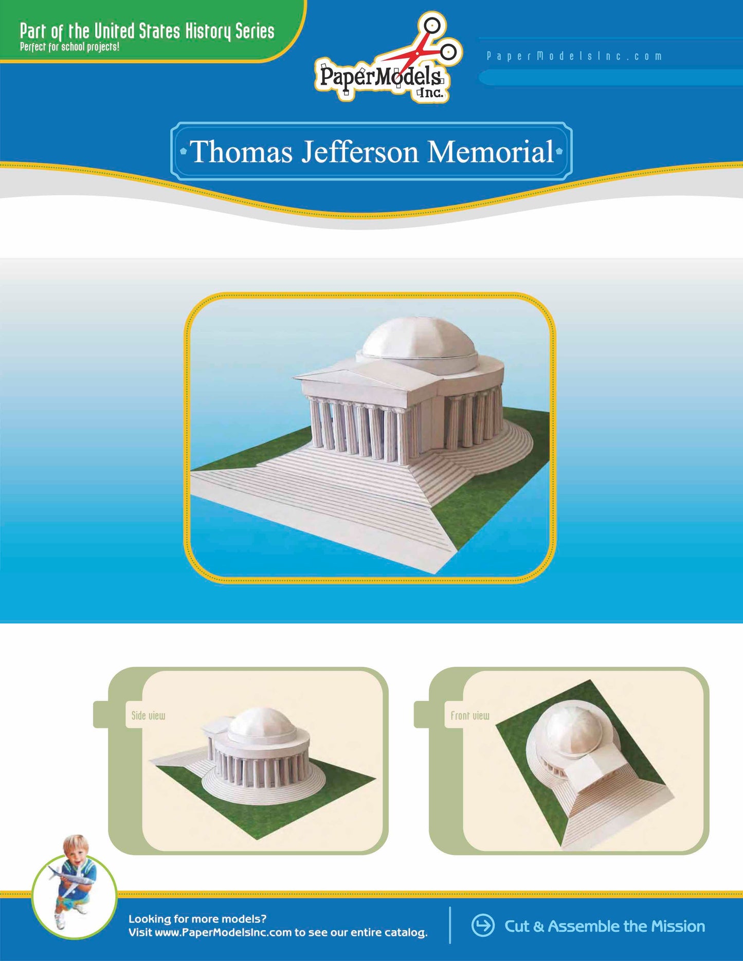Jefferson Memorial - Professional - Paper Model Project Kit