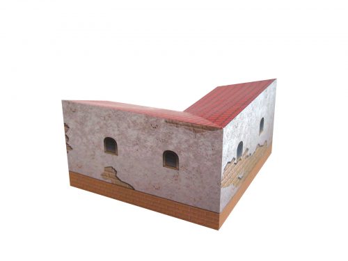California Mission Annex Buildings - Straight And Corner - Paper Model Kit