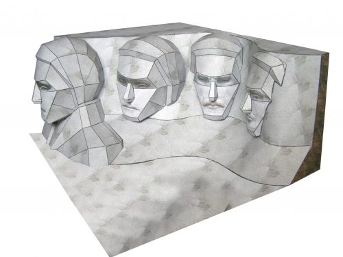 Mount Rushmore Monument - Paper Model Project Kit