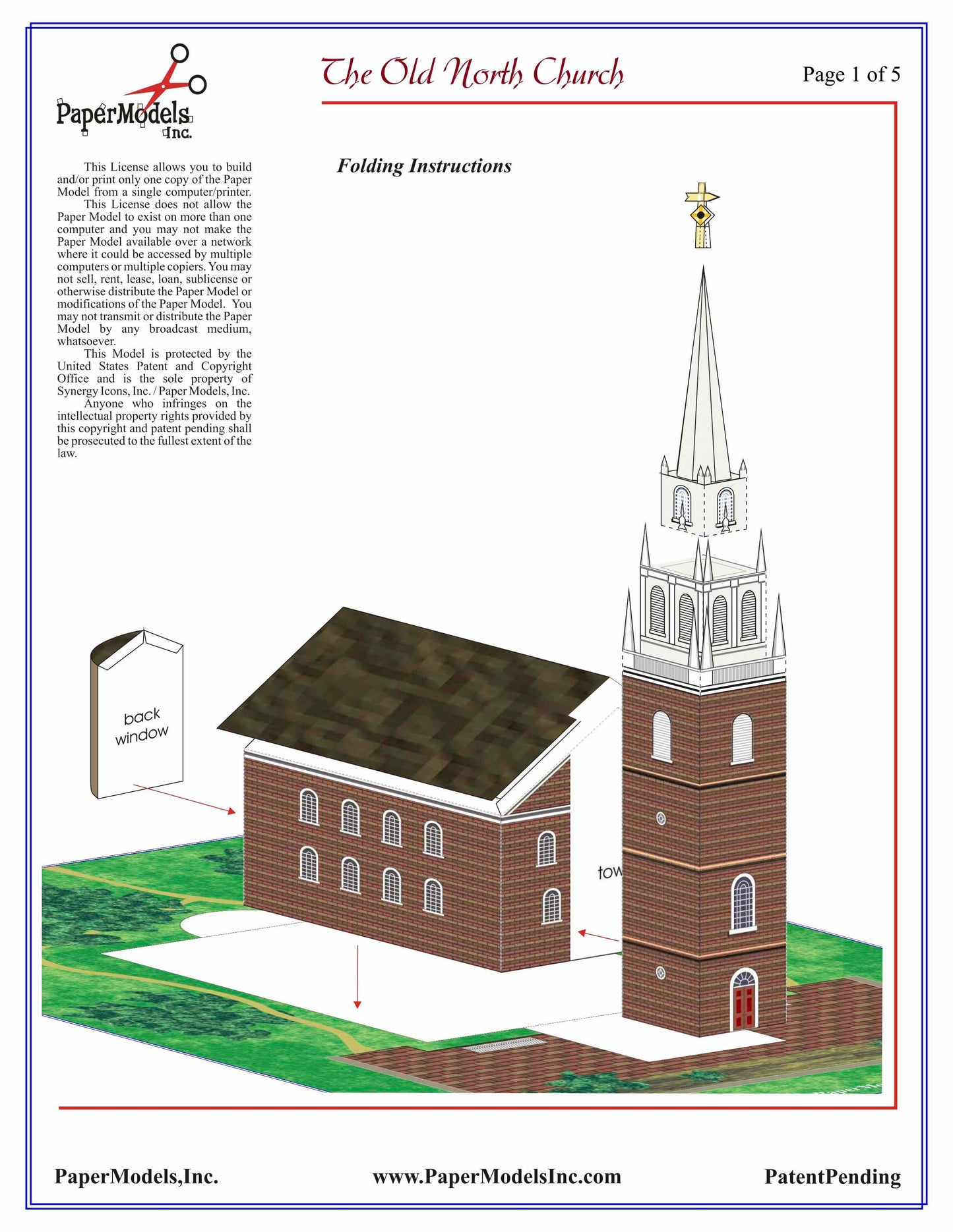 North Church - Boston - Paper Model Project Kit