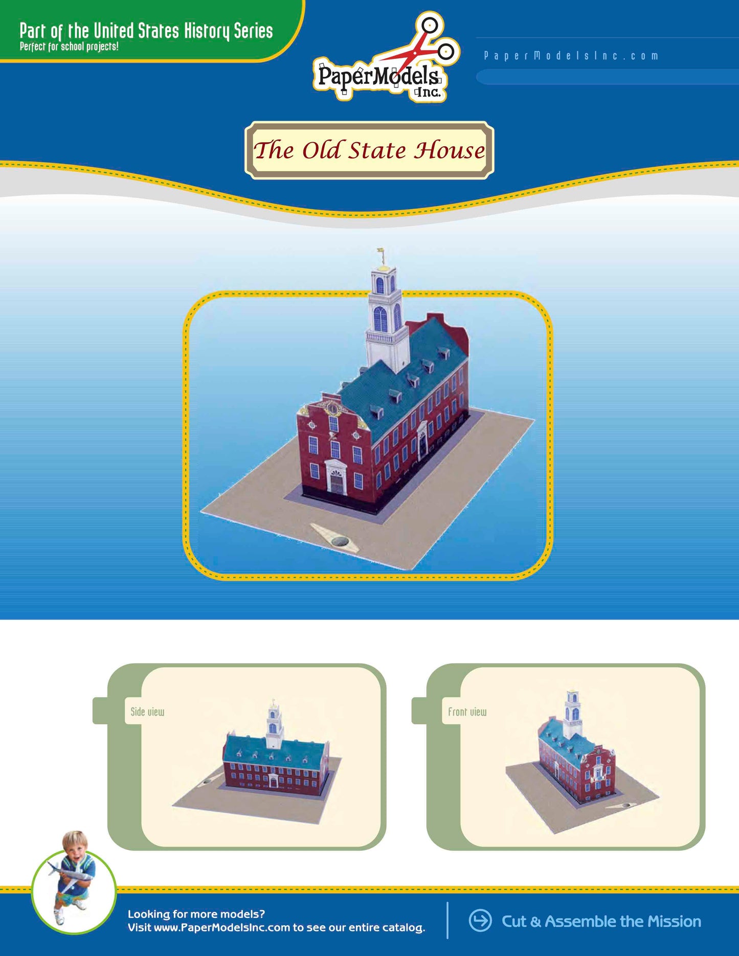 State House - Boston - Paper Model Project Kit