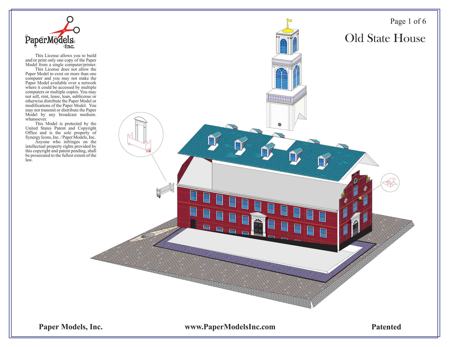 State House - Boston - Paper Model Project Kit
