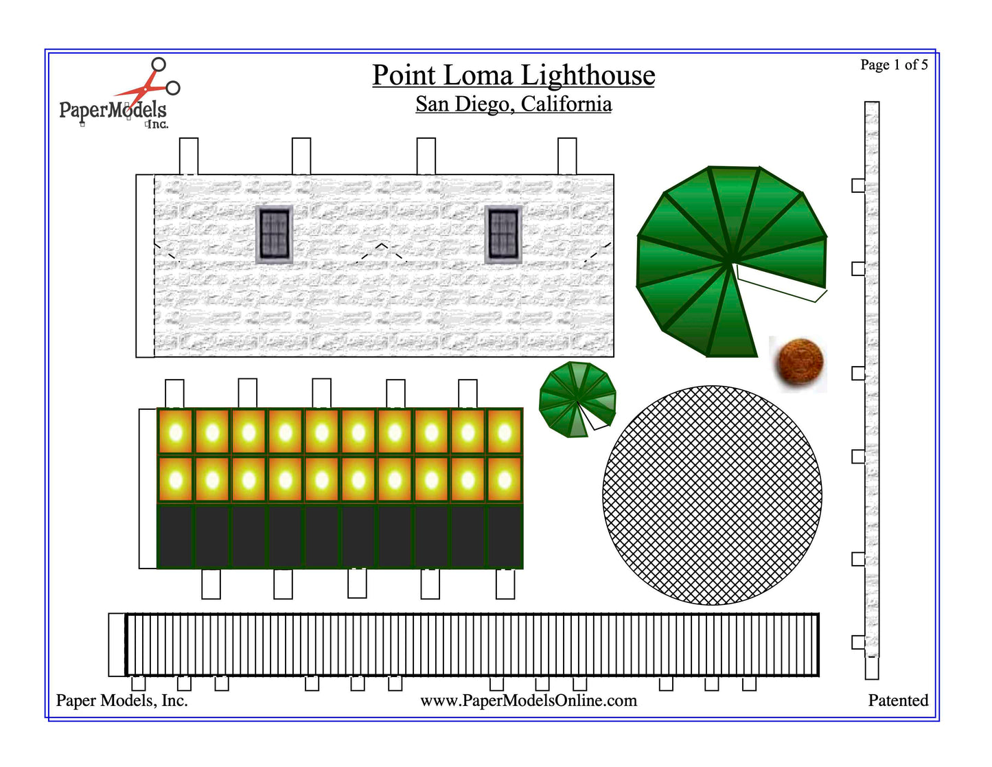 Pt Loma Lighthouse - Photorealistic - Paper Model Project Kit