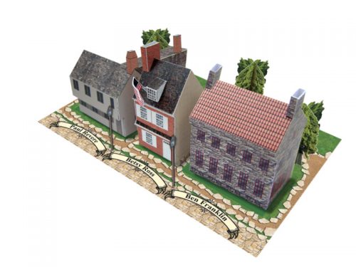 Revolutionary Homes - Ross, Revere, & Franklin - Paper Model Project Kit