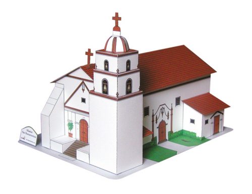 California Mission San Buenaventura - Paper Model Project Kit