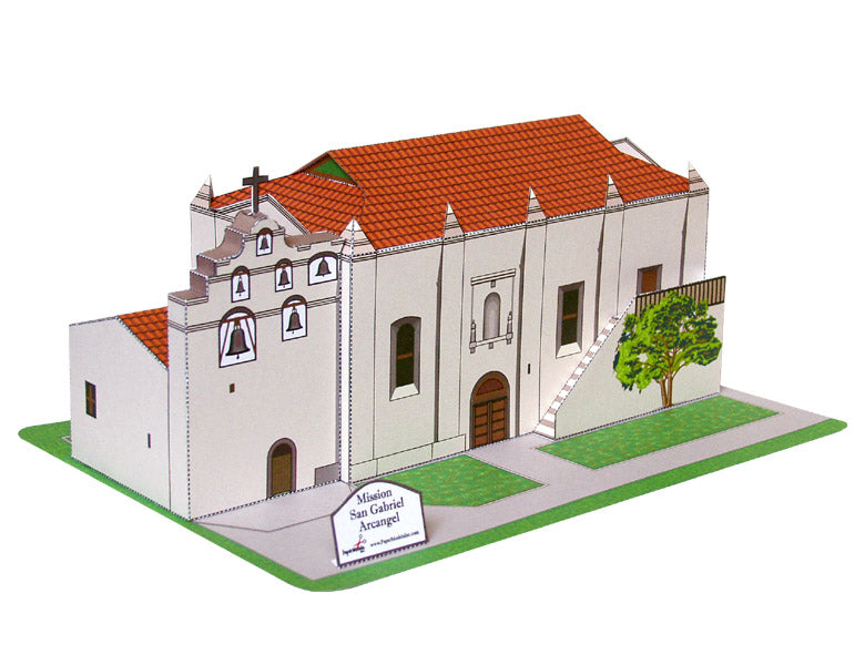 California Mission San Gabriel - Paper Model Project Kit – Paper