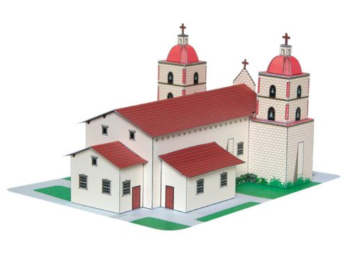 California Mission Santa Barbara - Paper Model Project Kit