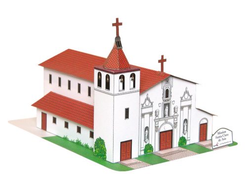 California Mission Santa Clara de Asis - Paper Model Project Kit