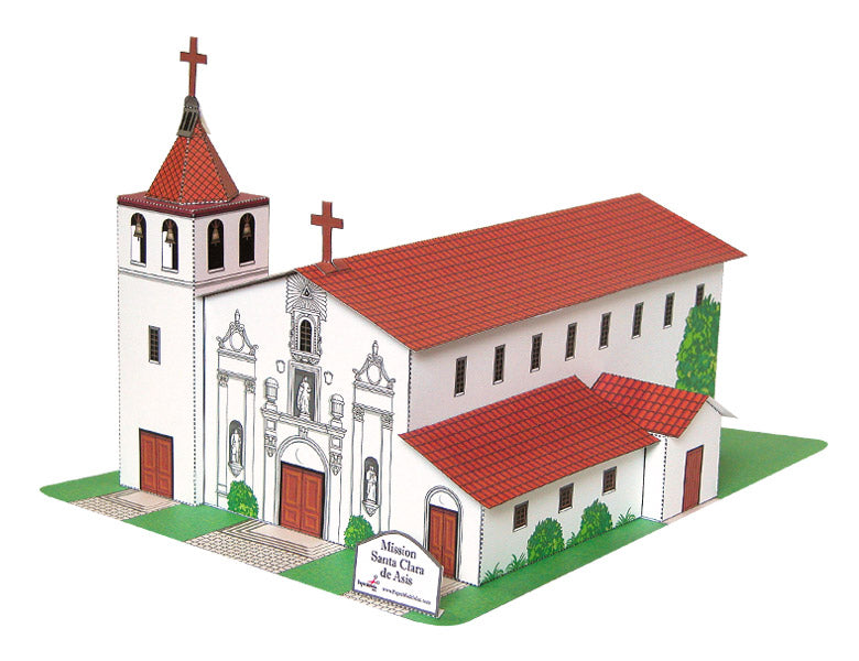 California Mission Santa Clara de Asis - Paper Model Project Kit