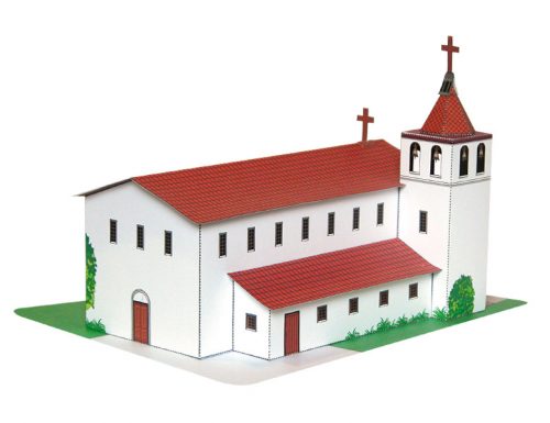 California Mission Santa Clara de Asis - Paper Model Project Kit