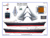 Star Of India - San Diego - Photorealistic - Paper Model Project Kit