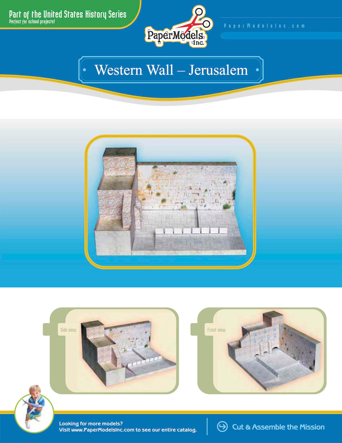 Western Wall - The Kotel - Jerusalem - Paper Model Project Kit