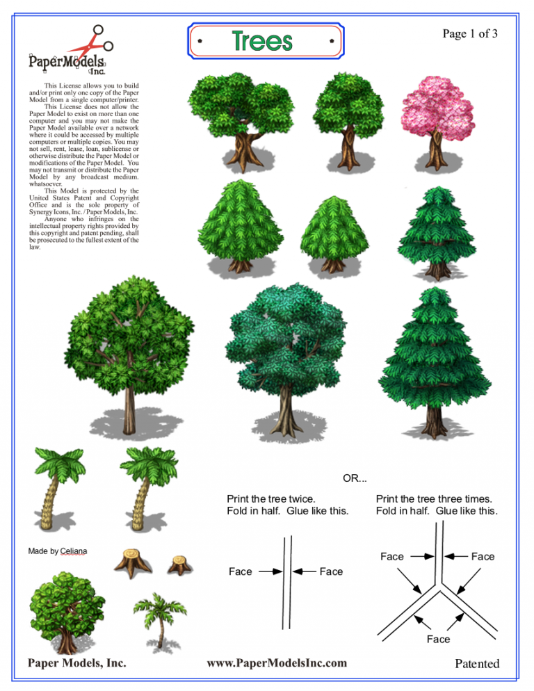 More Free Trees - Free – Paper Models, Inc. more-free-trees-free-paper-models-inc