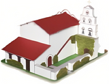 California Mission San Diego Basilica de Alcala - Paper Model Project Kit