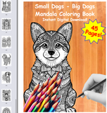 Mandala Coloring Book, Dogs Large And Small, Instant PDF Download
