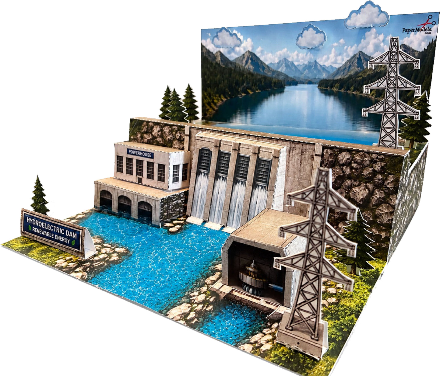Hydro-Electric Renewable Energy Paper Model Kit - Series