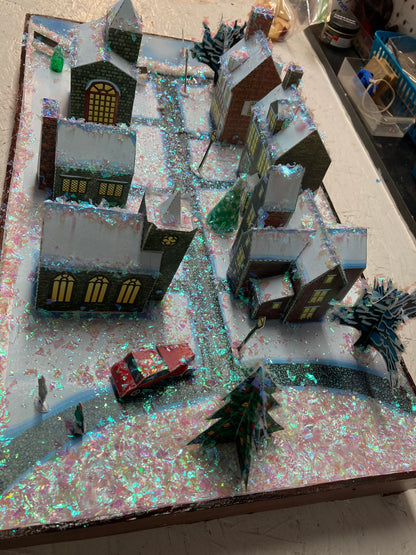 Holiday Christmas Village - Paper Model Project Kit