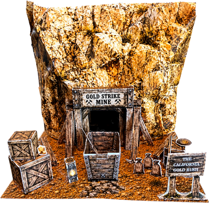 California Gold Rush, Sutter’s Mill Gold Mine Paper Model Kit
