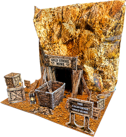 California Gold Rush, Sutter’s Mill Gold Mine Paper Model Kit