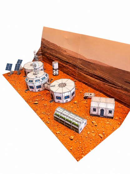 Mars Colony One Paper Model Kit - STEM School Project