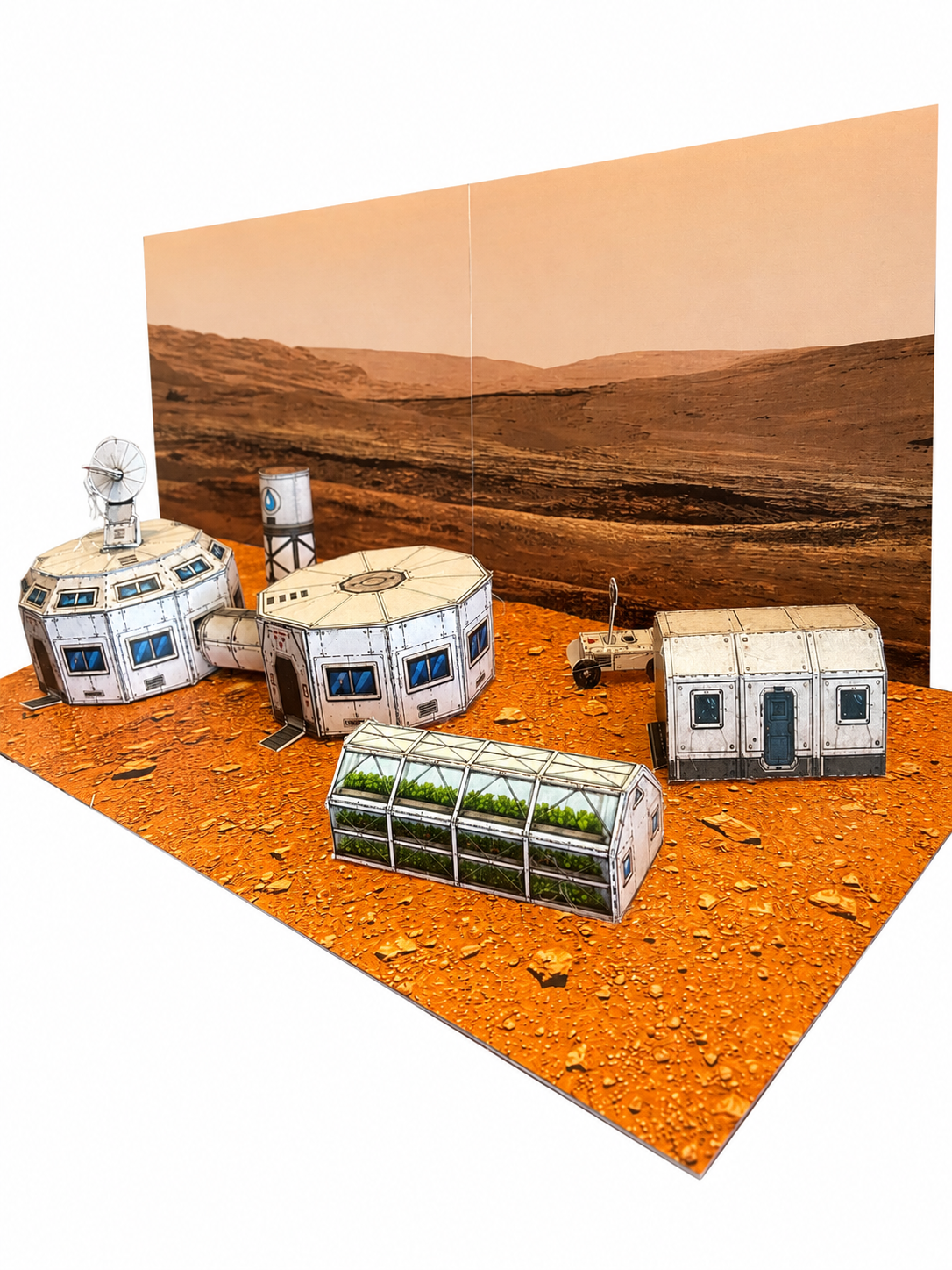 Mars Colony One Paper Model Kit - STEM School Project