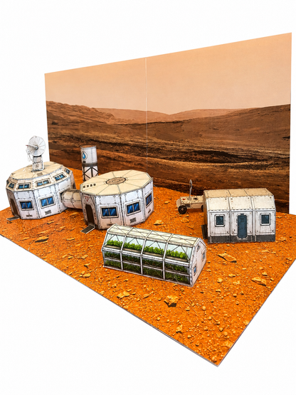 Mars Colony One Paper Model Kit - STEM School Project