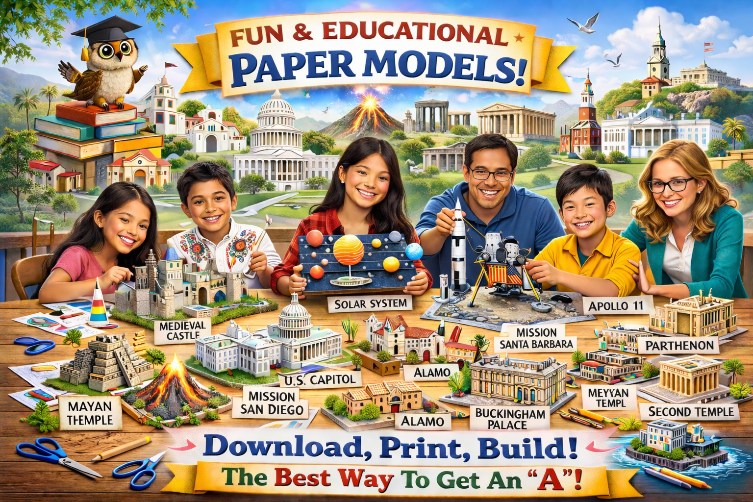Printable Paper Model Kits for STEM, History & Architecture – Paper ...