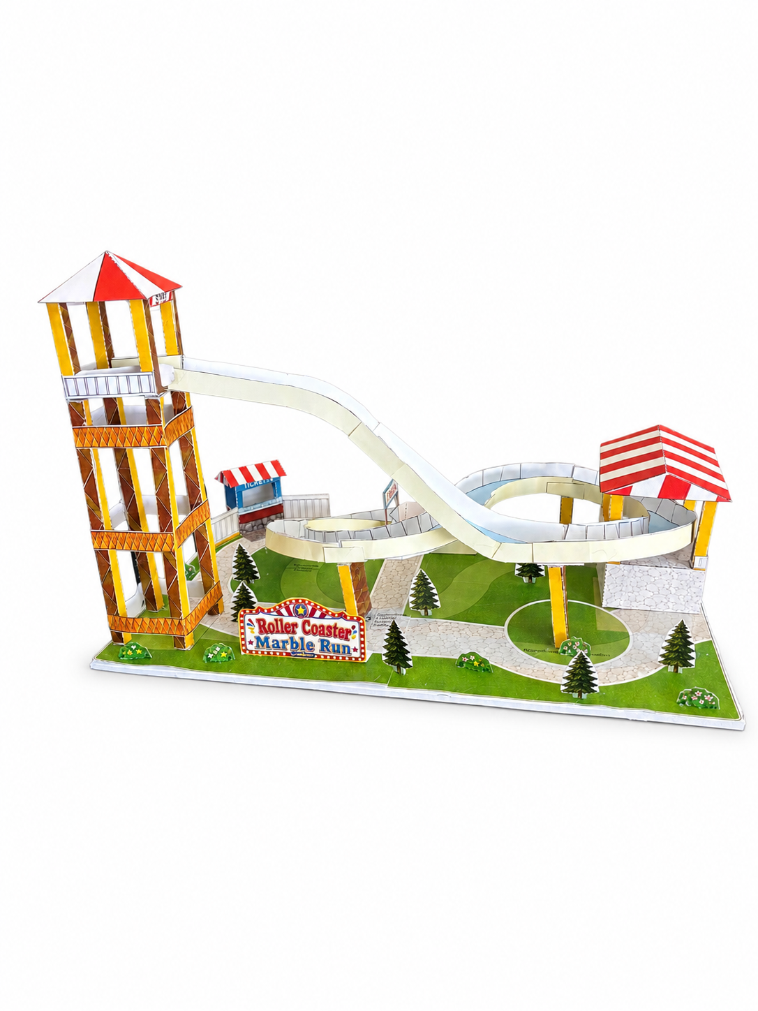 Roller Coaster Marble Run STEM Paper Model Kit | Printable School Project