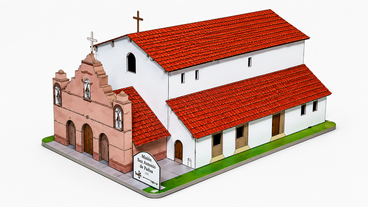 California Mission San Antonio - Paper Model Project Kit