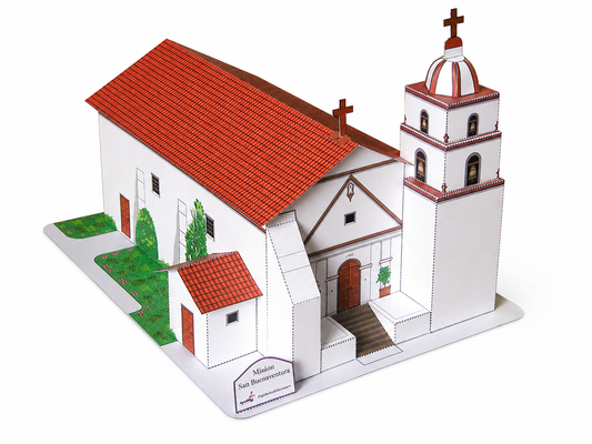 California Mission San Buenaventura - Paper Model Project Kit