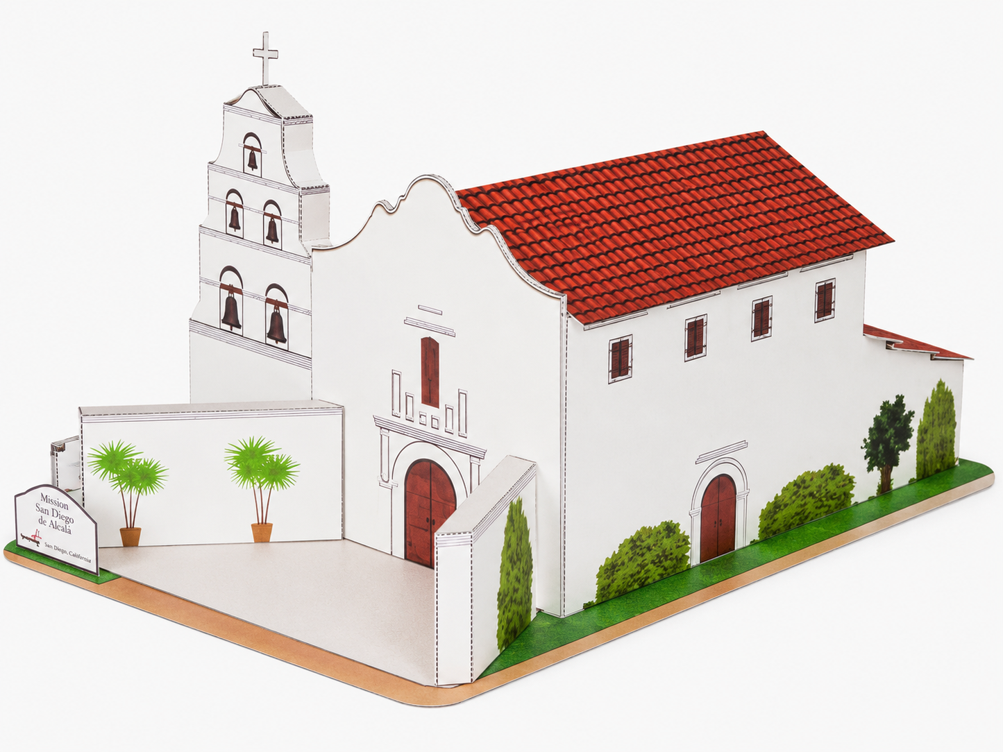 California Mission San Diego Basilica de Alcala - Paper Model Project Kit