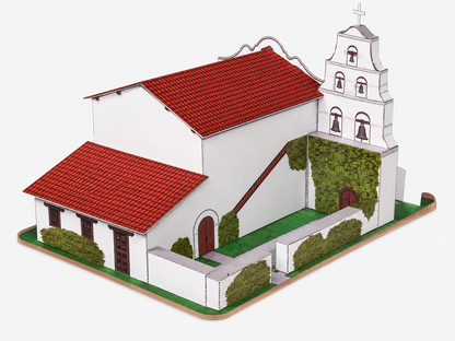 California Mission San Diego Basilica de Alcala - Paper Model Project Kit