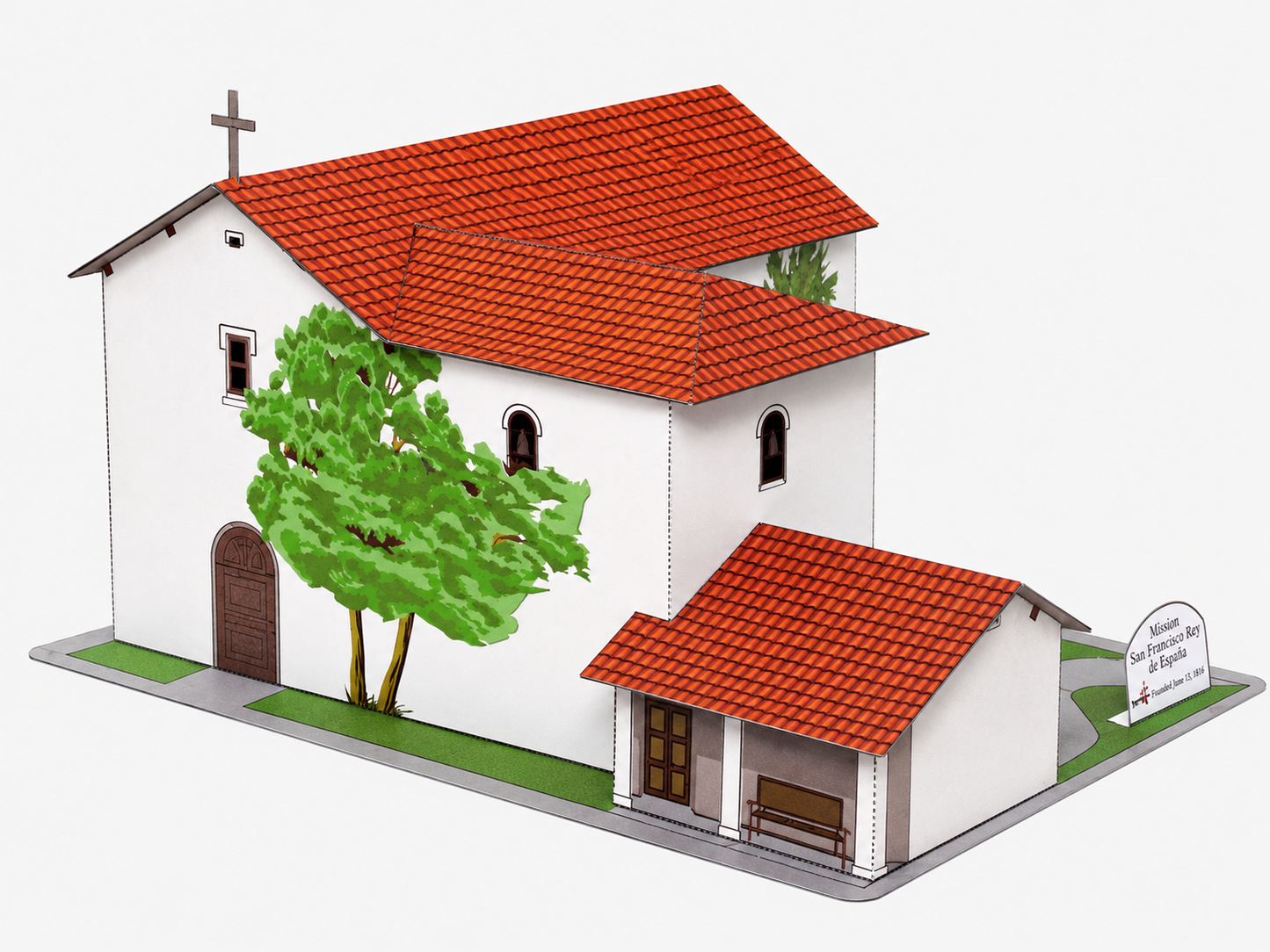 California Mission San Fernando Rey - Paper Model Project Kit