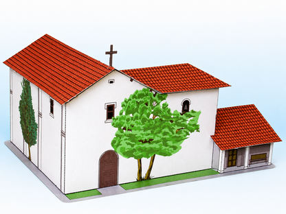 California Mission San Fernando Rey - Paper Model Project Kit