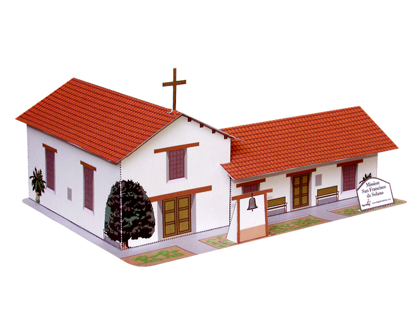 California Mission San Francisco de Solano - Paper Model Project Kit