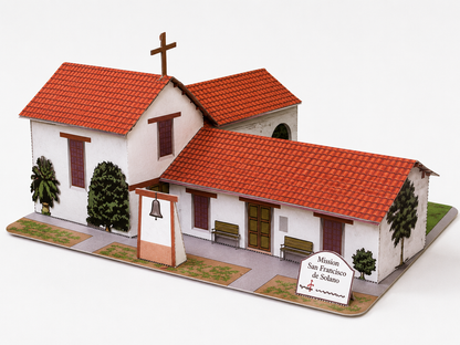 California Mission San Francisco de Solano - Paper Model Project Kit