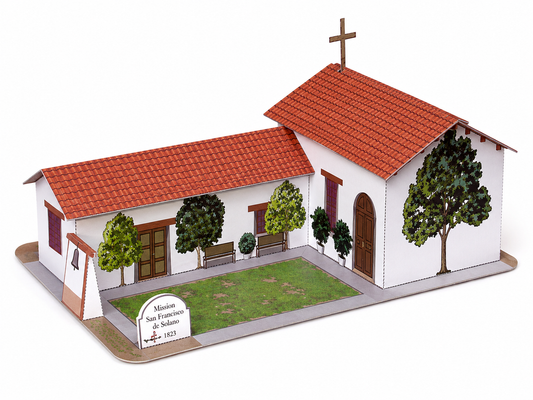 California Mission San Francisco de Solano - Paper Model Project Kit