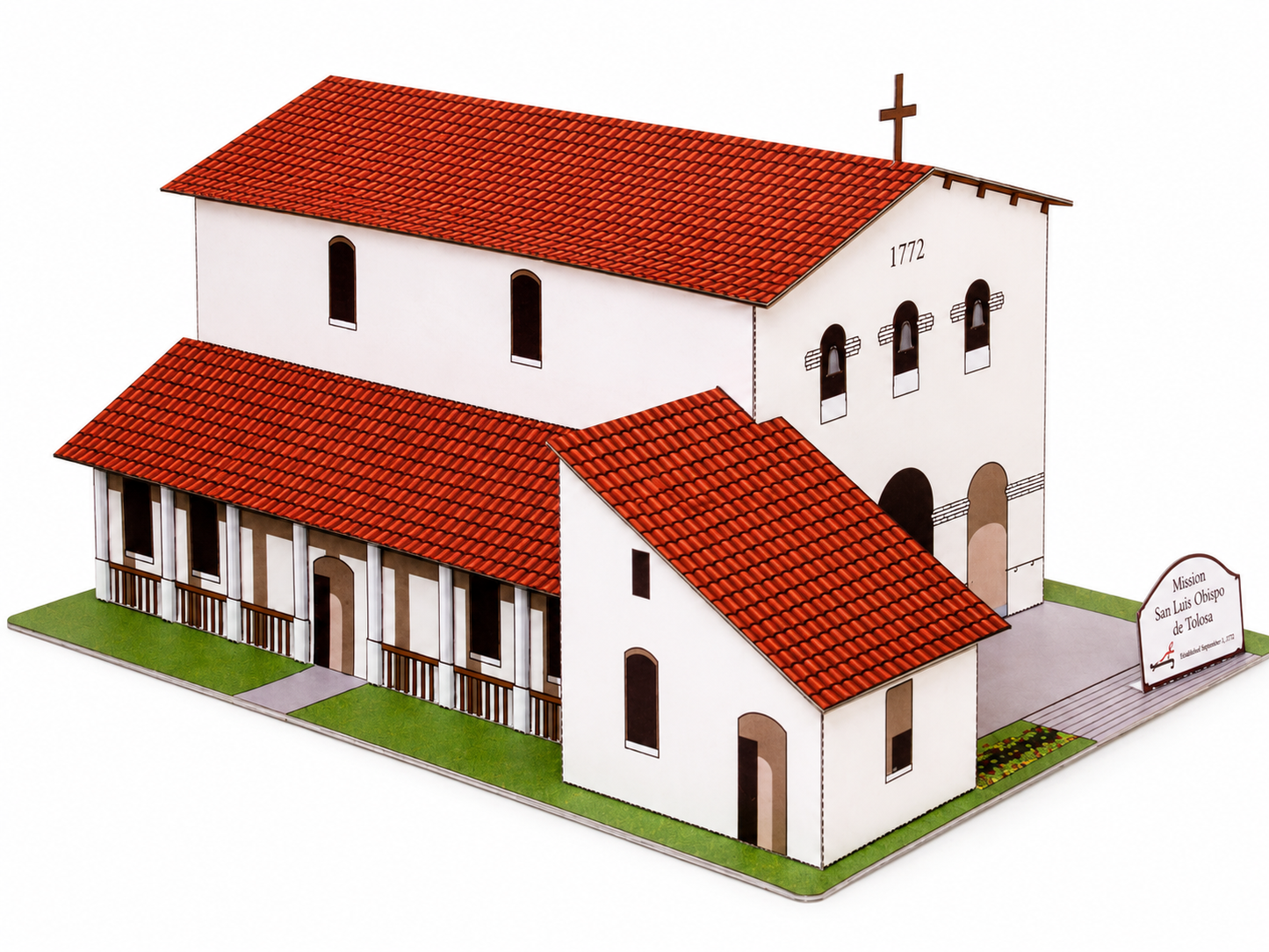 California Mission San Luis Obispo - Paper Model Project Kit