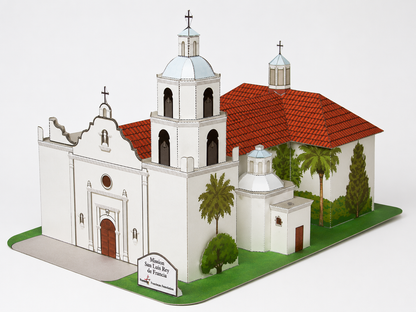 California Mission San Luis Rey - Paper Model Project Kit
