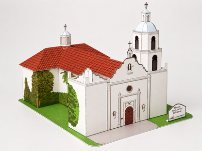 California Mission San Luis Rey - Paper Model Project Kit