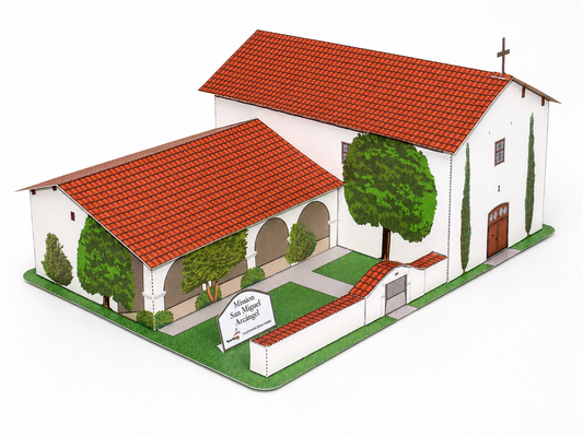 California Mission San Miguel - Paper Model Project Kit