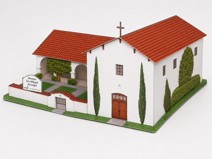 California Mission San Miguel - Paper Model Project Kit