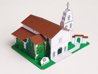 California Mission San Juan Bautista - Paper Model Project Kit