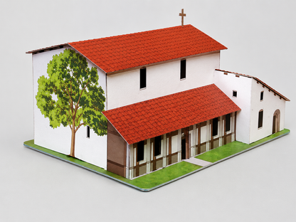 California Mission San Juan Bautista - Paper Model Project Kit
